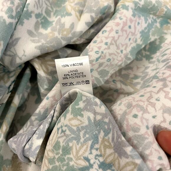 EUC The Fold London Lochaline Floral Midi Dress US size 8 Button Viscose Wedding - Picture 10 of 16